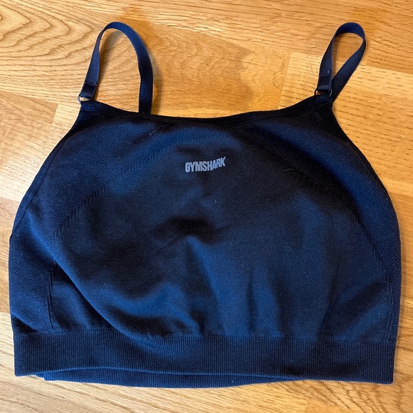 Gymshark Intimates & Sleepwear Womens Gymshark Padded Black Sports Bra Size Small Logo